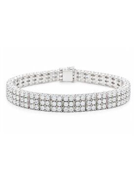 Created 7.68 Cts White Sapphire Bracelet .925 Sterling Silver